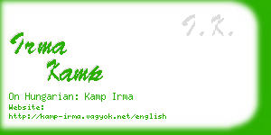 irma kamp business card